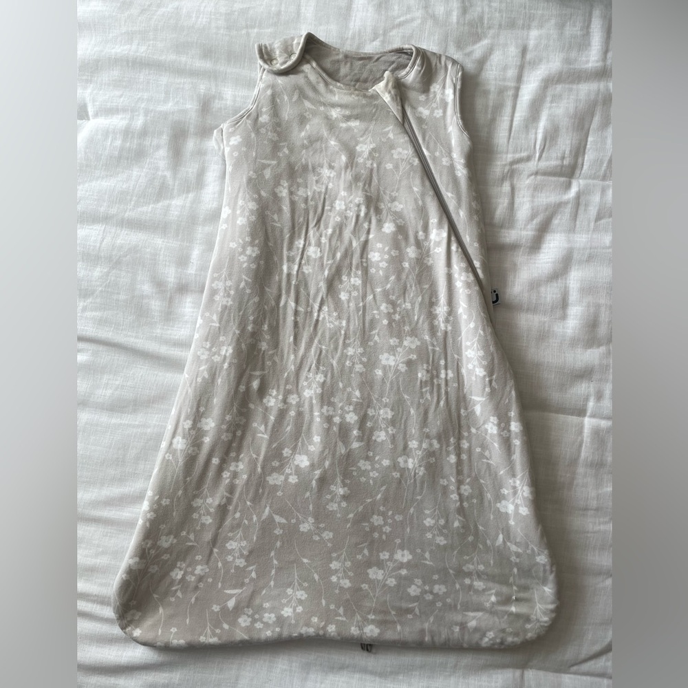 Neutral Floral Sleeveless Baby Sleep Sack
